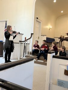 Scenes from a worship service