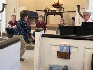 Scenes from a worship service