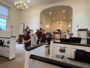 Scenes from a worship service