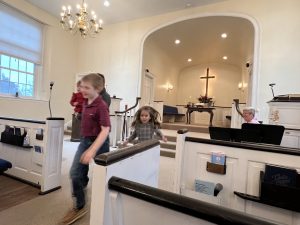 Scenes from a worship service