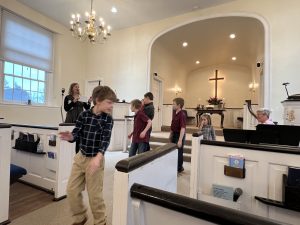 Scenes from a worship service