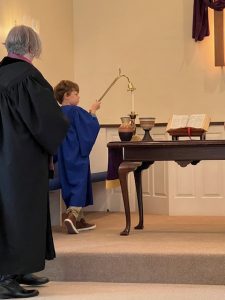 Helping out on Palm Sunday