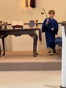 Helping out on Palm Sunday