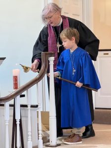 Helping out on Palm Sunday